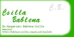 csilla bablena business card